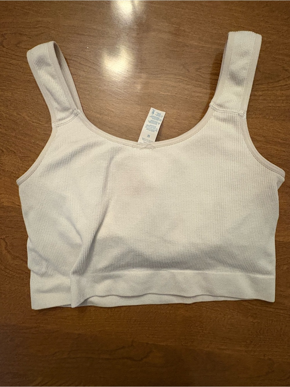 Jockey White Ribbed Seamless Crop Bralette